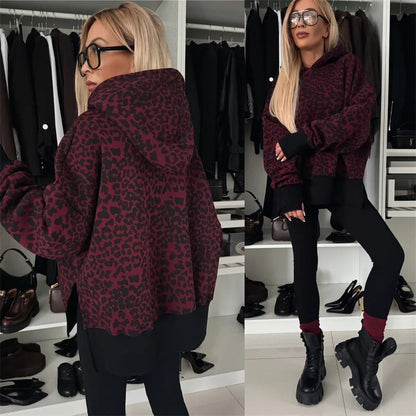 Women's oversized hoodie and leggings set, keeping you beautiful and charming in the cold!