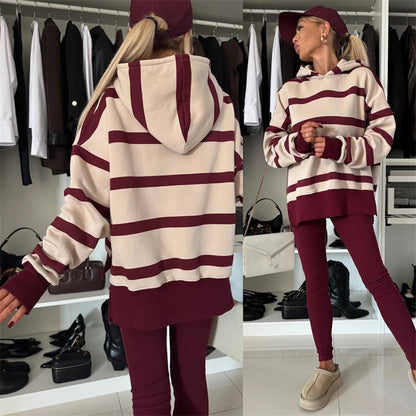 Women's oversized hoodie and leggings set, keeping you beautiful and charming in the cold!