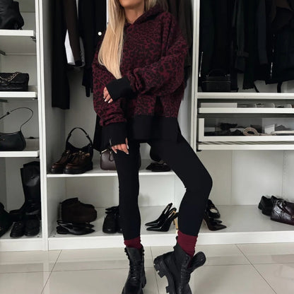 Women's oversized hoodie and leggings set, keeping you beautiful and charming in the cold!