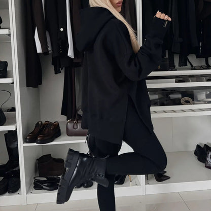 Women's oversized hoodie and leggings set, keeping you beautiful and charming in the cold!