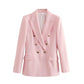 Women's Double Breasted Long Sleeve Office Jackets