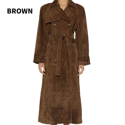 Women's Warm and Comfortable Waist-Tied Long Coat