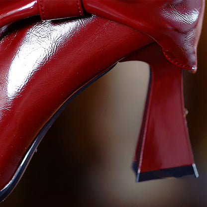 Women's Elegant 2 in 1 Glossy Boots with Detachable Shaft