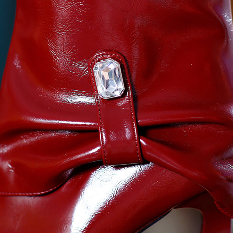 Women's Elegant 2 in 1 Glossy Boots with Detachable Shaft