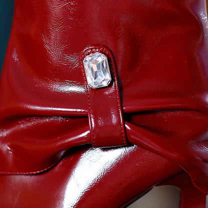 Women's Elegant 2 in 1 Glossy Boots with Detachable Shaft