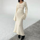 🎅Christmas Pre-sale🥰Seductive Women's Solid Backless Long-Sleeve Maxi Dresses
