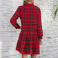 🎅Early Xmas Sales 🎁Women's Christmas Plaid Lapel Short Dresses