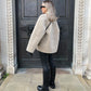 Loose round neck lamb wool, cardigan jacket interprets elegant charm