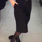 Women's Elegant Solid Color Dress with Belt