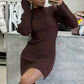 🎅Show off your beauty🎄Women’s Ribbed Knit A-Line Mini Dress