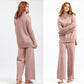 Women’s Casual Relaxed Knitted Turtleneck Sweater and Wide-leg Pants Set