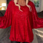 🎅What should I wear tomorrow?🎄Round Neck Sequin Long Sleeve Loose Top