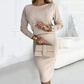 🎅What to wear for Christmas🎄Women’s Ribbed Knit Top ＆ Skirt Two-Piece Set