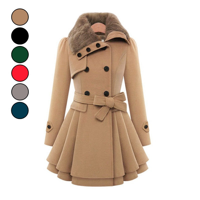 🎅Was soll ich morgen anziehen?🎄Women's Winter Double Breasted Jackets with Belt