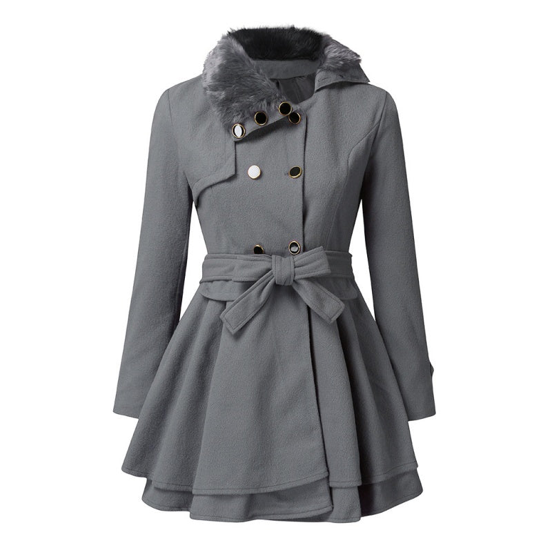 🎅Was soll ich morgen anziehen?🎄Women's Winter Double Breasted Jackets with Belt