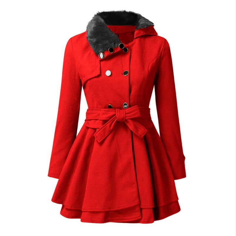 🎅Was soll ich morgen anziehen?🎄Women's Winter Double Breasted Jackets with Belt