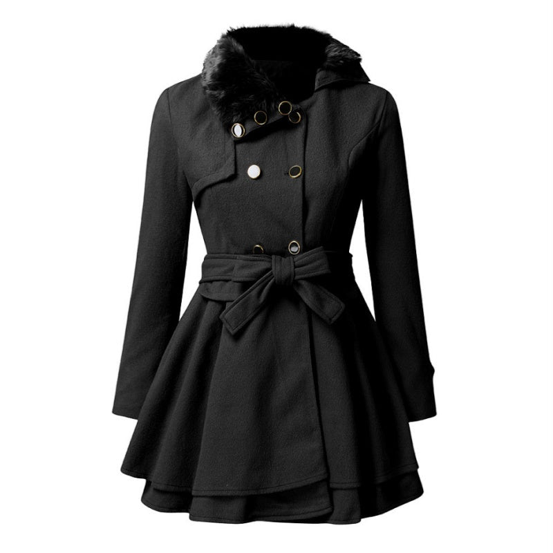🎅Was soll ich morgen anziehen?🎄Women's Winter Double Breasted Jackets with Belt
