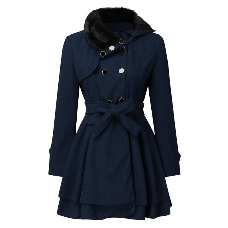 🎅Was soll ich morgen anziehen?🎄Women's Winter Double Breasted Jackets with Belt