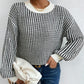What should I wear tomorrow?-Women's Knit Ribbed Pullover Round Neck Sweater