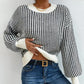 What should I wear tomorrow?-Women's Knit Ribbed Pullover Round Neck Sweater