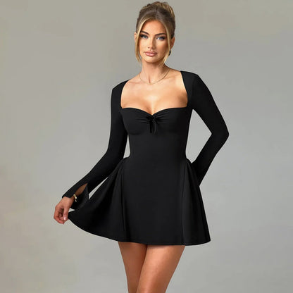 🎅What should I wear tomorrow?🎄Slim-Fit Long Sleeve Bustier Dress
