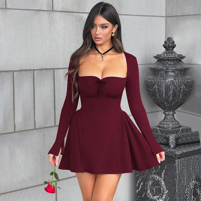 🎅What should I wear tomorrow?🎄Slim-Fit Long Sleeve Bustier Dress