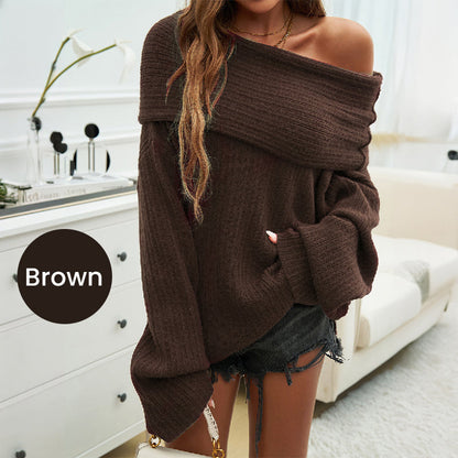 🎅What should I wear tomorrow?🎄Fashion Loose Solid Color Pullover Sweater