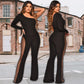 What should I wear tomorrow?💕Sexy Off-Shoulder Bodycon Rhinestone Leg Jumpsuit