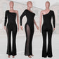 What should I wear tomorrow?💕Sexy Off-Shoulder Bodycon Rhinestone Leg Jumpsuit