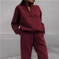 🔥 What should I wear tomorrow? 🔥Women's Half-Zip Long Sleeve Top and Sweatpants 2-Piece Set