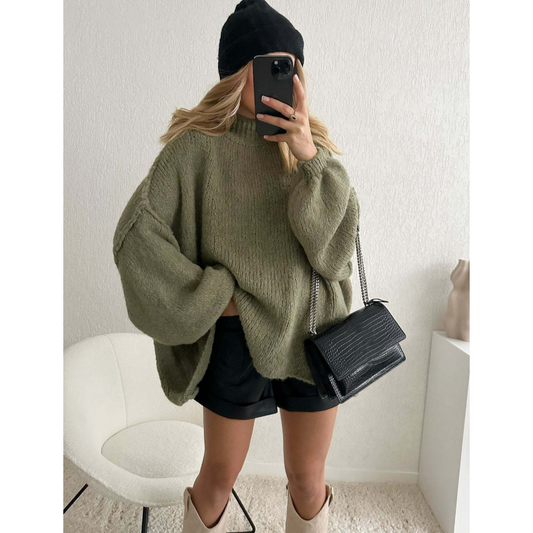 🔥What should I wear tomorrow?💃Women's Warm Mock Neck Loose Fit Sweater