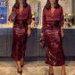 ✨What should I wear tomorrow?✨Women's Elegant Top & Sequin Skirt 2-Piece Set