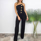 🎉What should I wear tomorrow? 🛍️Sleeveless Button Embellished Wide Leg Jumpsuit