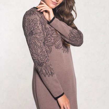 💃What should I wear tomorrow?✨Printed Straight Long Sleeve Crew Neck Dress