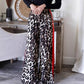 🔥What should I wear tomorrow?🔥 Women's Leopard Print Patchwork Wide Leg Pants