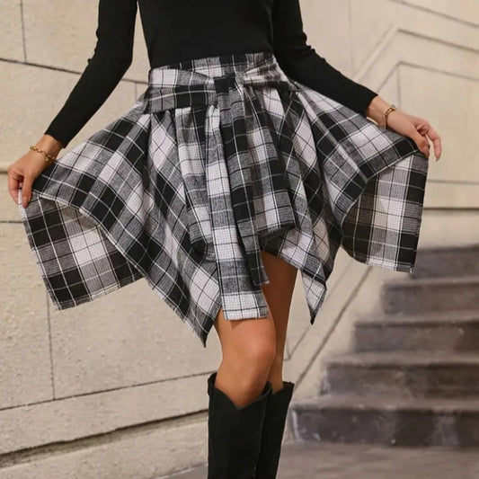 💖What should I wear tomorrow?💖Women's Plaid High Waisted Pleated Skirt