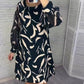 💖What should I wear tomorrow?💖Women's Loose Print Round Neck Long-Sleeve Dress