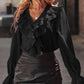 ❤What should I wear tomorrow?❤V-Neck Ruffle Flared Sleeve Elegant Shirt