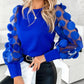 🔥What should I wear tomorrow?🔥 Women’s Flower Mesh Long-Sleeve Round Neck Tops