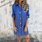 🔥What should I wear tomorrow?👗Women's Casual Denim Lapel Dress