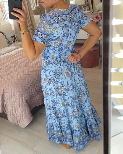 (💃What should I wear tomorrow?🔥 Free Shipping) print-cozy v-neck long-dress