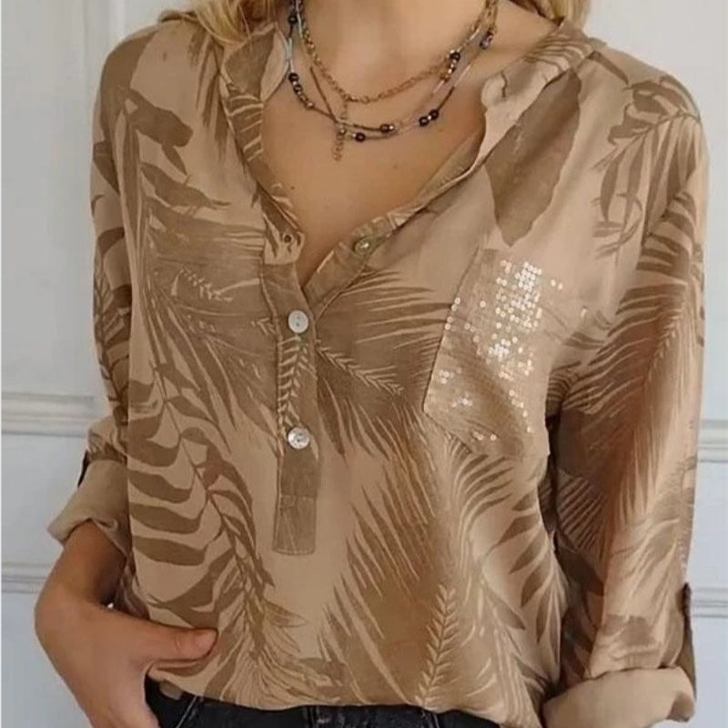 💕What should I wear tomorrow?💕Women's Fashion V-Neck Printed Top