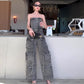 🔥What should I wear tomorrow?🔥Women's Retro Denim Strapless Cargo Jumpsuit
