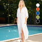 Lapel Long Sleeve Button Down Shirt Dress