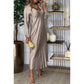 What should I wear tomorrow？Women's Elegant Glossy Maxi Dress