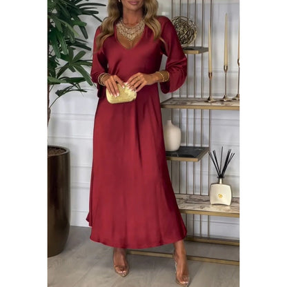 What should I wear tomorrow？Women's Elegant Glossy Maxi Dress