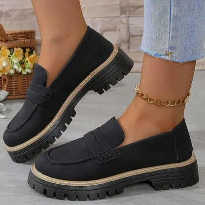 What should I wear tomorrow?👞Women's Comfortable Chunky Slip On Platform Loafers