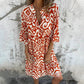 💕What should I wear tomorrow?💕V-Neck Printed Three-Quarter Sleeve Dress
