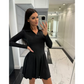 ❤What should I wear tomorrow?❤Women's Flare Hem Long Sleeve A Line Dresses
