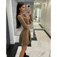 ❤What should I wear tomorrow?❤Women's Flare Hem Long Sleeve A Line Dresses